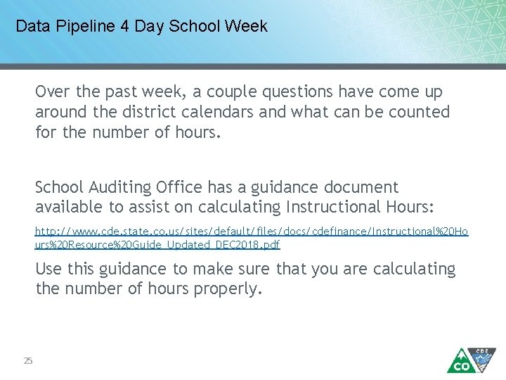 Data Pipeline 4 Day School Week Over the past week, a couple questions have