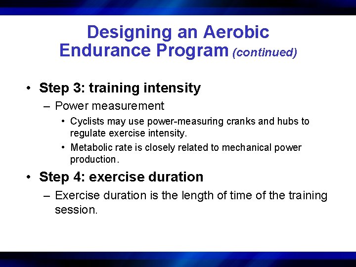 chapter Aerobic Endurance Exercise Training 20 Program Design