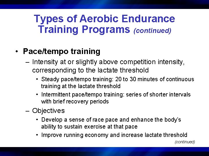 chapter Aerobic Endurance Exercise Training 20 Program Design