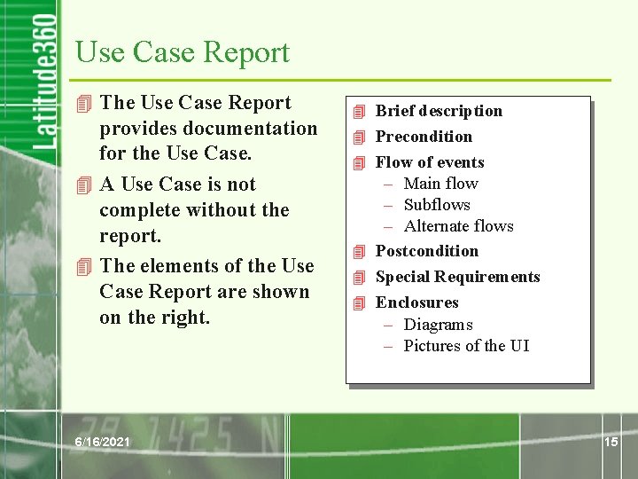 Use Case Report 4 The Use Case Report provides documentation for the Use Case. Use Case Report 4 The Use Case Report provides documentation for the Use Case.