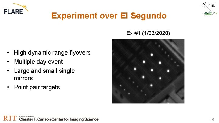 Experiment over El Segundo Ex #1 (1/23/2020) • High dynamic range flyovers • Multiple