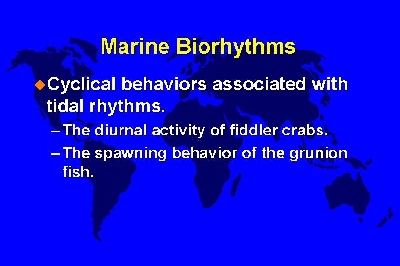 Marine Biorhythms u. Cyclical behaviors associated with tidal rhythms. – The diurnal activity of