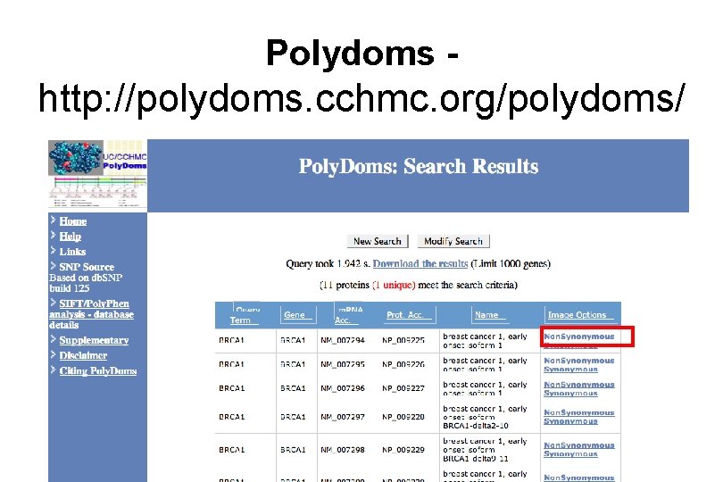 Polydoms - http: //polydoms. cchmc. org/polydoms/ 