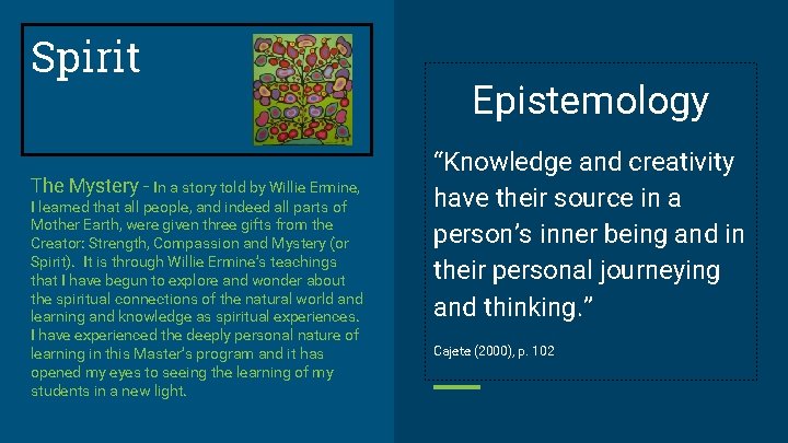 Spirit The Mystery - In a story told by Willie Ermine, I learned that