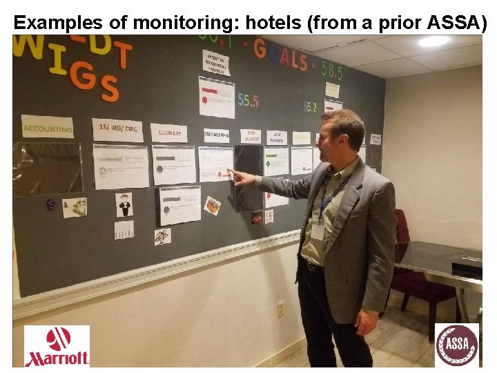 Examples of monitoring: hotels (from a prior ASSA) 