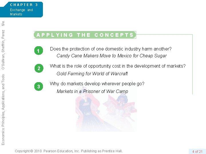 Economics: Principles, Applications, and Tools O’Sullivan, Sheffrin, Perez 6/e. CHAPTER 3 Exchange and Markets