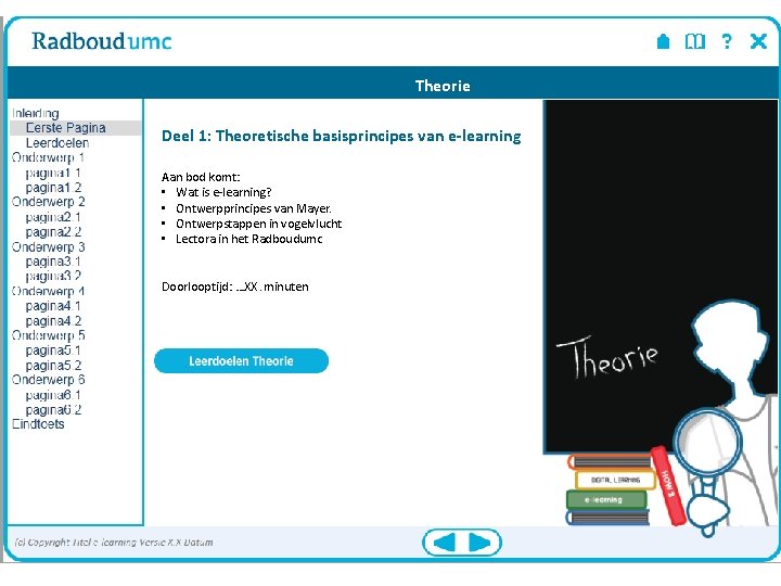 Theorie Deel 1: Theoretische basisprincipes van e-learning Aan bod komt: • Wat is e-learning?