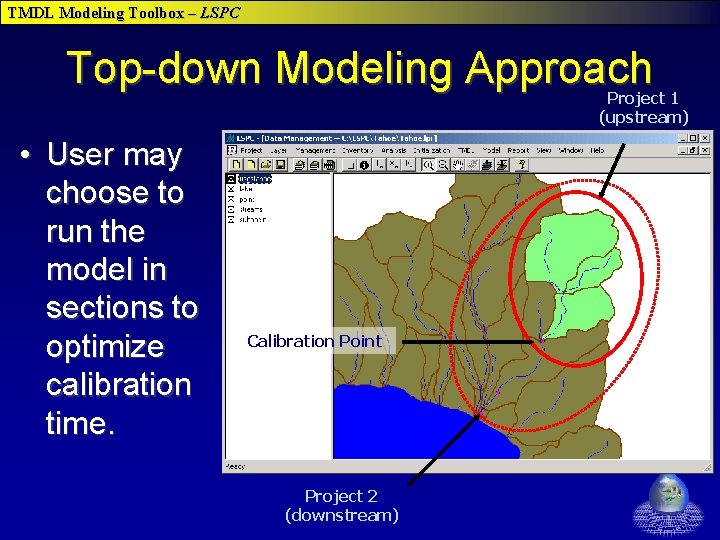 TMDL Modeling Toolbox – LSPC Top-down Modeling Approach Project 1 (upstream) • User may TMDL Modeling Toolbox – LSPC Top-down Modeling Approach Project 1 (upstream) • User may