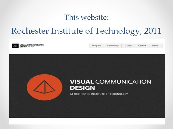 This website: Rochester Institute of Technology, 2011 