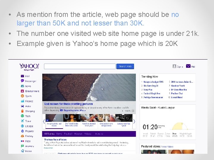  • As mention from the article, web page should be no larger than