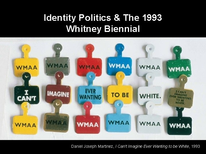 Identity Politics & The 1993 Whitney Biennial Daniel Joseph Martinez, I Can’t Imagine Ever