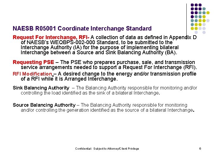 NAESB R 05001 Coordinate Interchange Standard Request For Interchange, RFI- A collection of data
