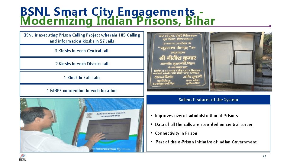 BSNL Smart City Engagements Modernizing Indian Prisons, Bihar BSNL is executing Prison Calling Project