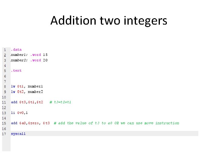 Addition two integers 