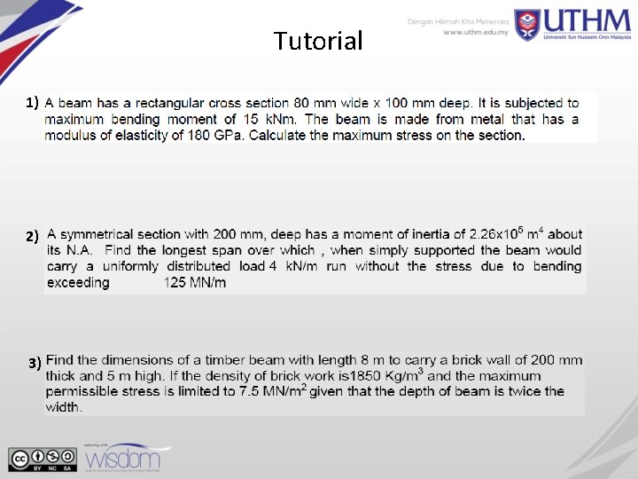 Tutorial 1) 2) 3) 