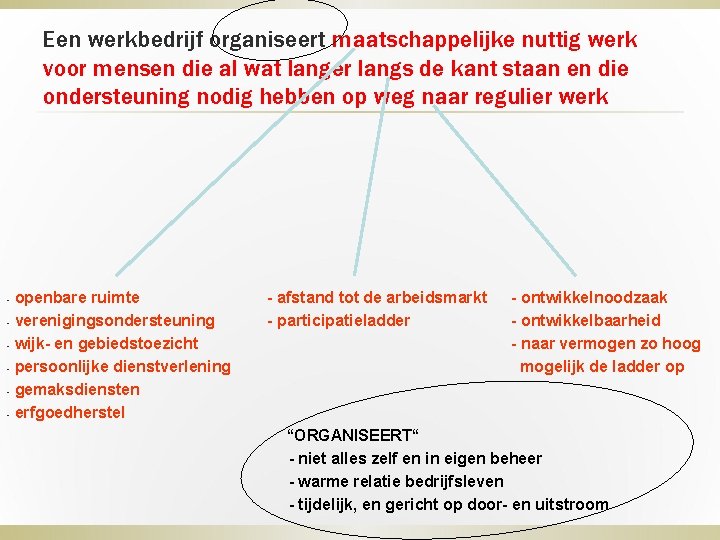 Een werkbedrijf organiseert maatschappelijke nuttig werk voor mensen die al wat langer langs de