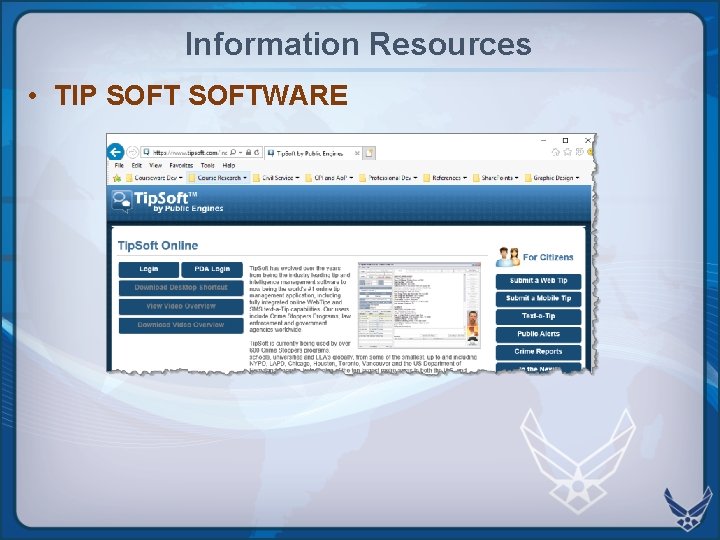 Information Resources • TIP SOFTWARE  Information Resources • TIP SOFTWARE
