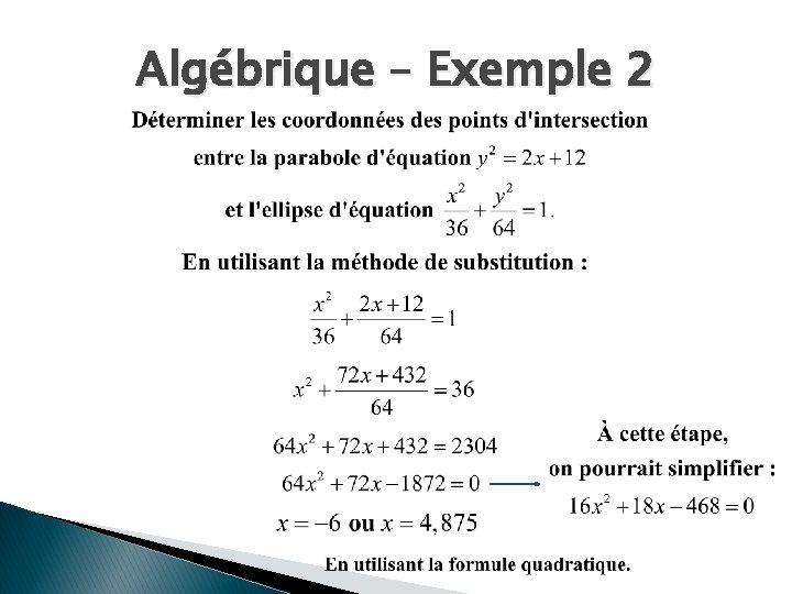 Algébrique – Exemple 2 