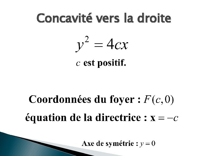 Concavité vers la droite 