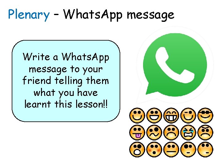 Plenary – Whats. App message Write a Whats. App message to your friend telling Plenary – Whats. App message Write a Whats. App message to your friend telling
