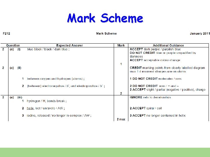 Mark Scheme 