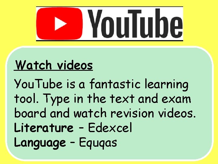 Watch videos You. Tube is a fantastic learning tool. Type in the text and