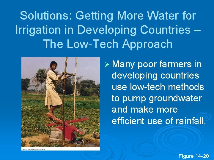 Solutions: Getting More Water for Irrigation in Developing Countries – The Low-Tech Approach Ø