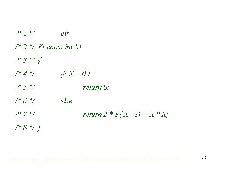 /* 1 */ int /* 2 */ F( const int X) /* 3 */ /* 1 */ int /* 2 */ F( const int X) /* 3 */
