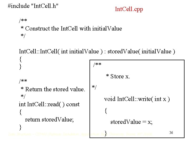 #include "Int. Cell. h" Int. Cell. cpp /** * Construct the Int. Cell with #include "Int. Cell. h" Int. Cell. cpp /** * Construct the Int. Cell with