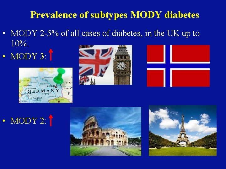Prevalence of subtypes MODY diabetes • MODY 2 -5% of all cases of diabetes,