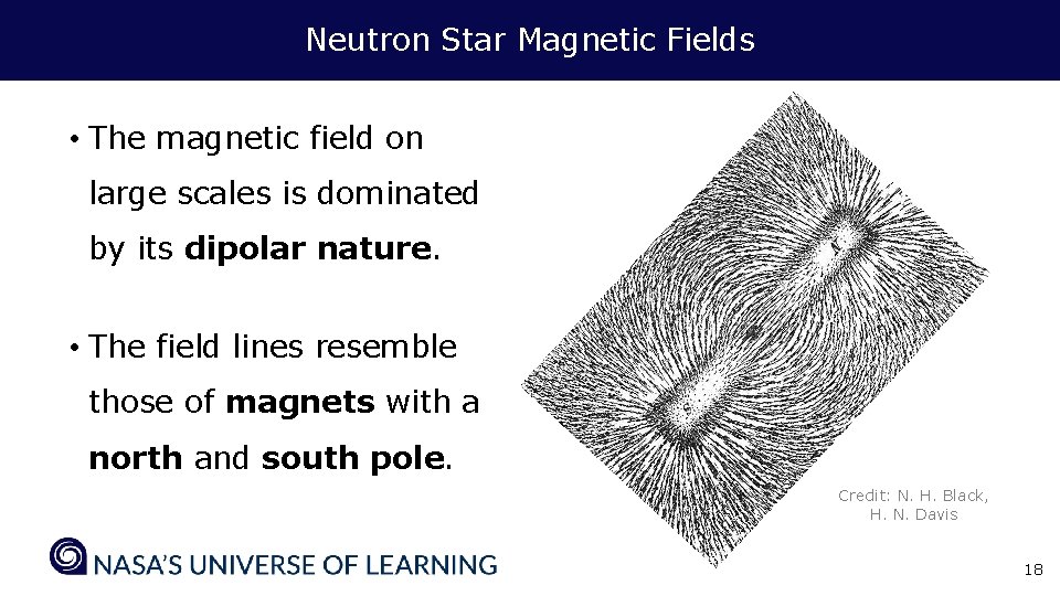 Neutron Star Magnetic Fields • The magnetic field on large scales is dominated by