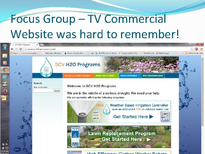 Focus Group – TV Commercial Website was hard to remember! �SCVH 2 Oprograms. com