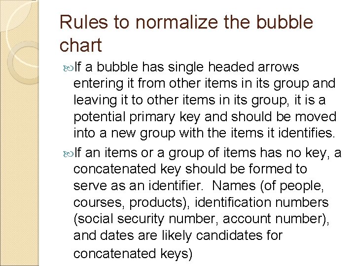 Rules to normalize the bubble chart If a bubble has single headed arrows entering Rules to normalize the bubble chart If a bubble has single headed arrows entering