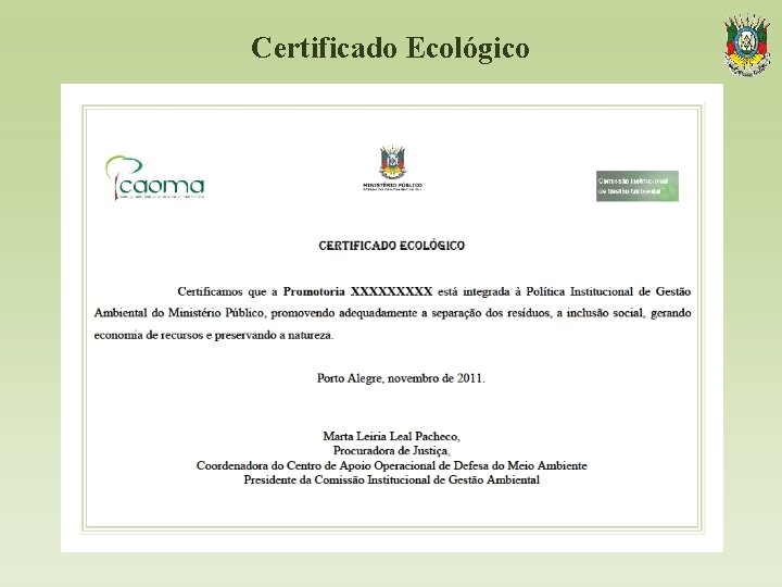 Certificado Ecológico 