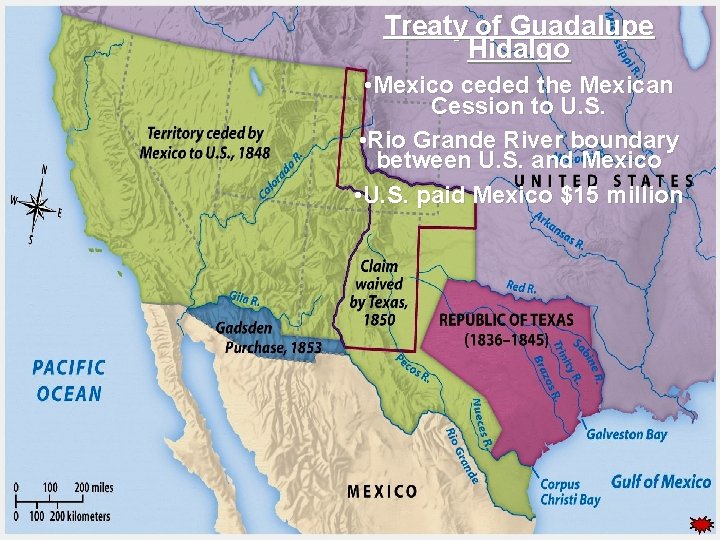 Treaty of Guadalupe Hidalgo • Mexico ceded the Mexican Cession to U. S. •