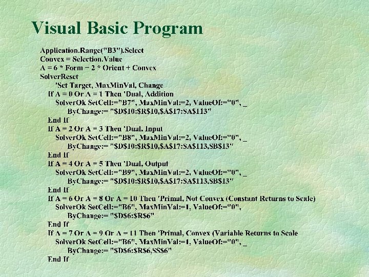 Visual Basic Program 