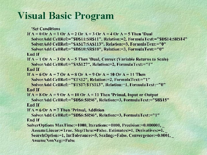 Visual Basic Program 