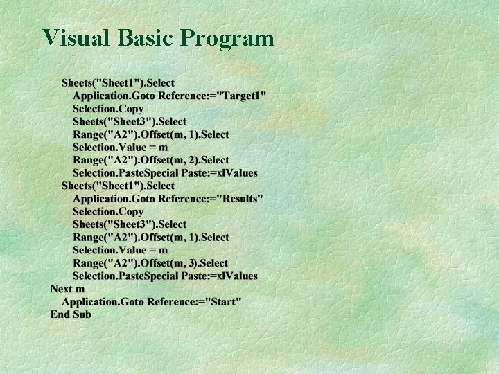 Visual Basic Program 