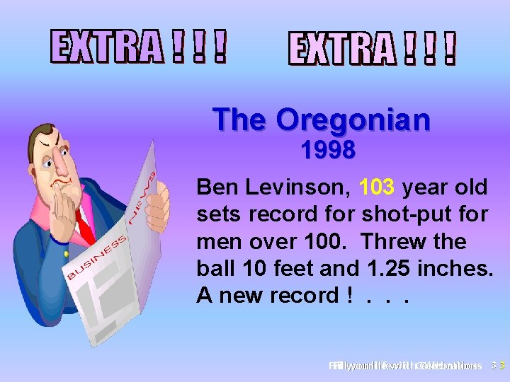 The Oregonian 1998 Ben Levinson, 103 year old sets record for shot-put for men
