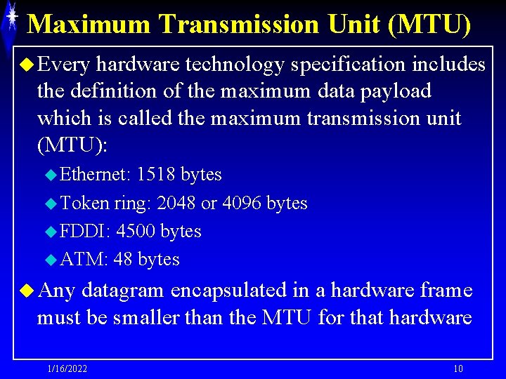 Chap 19 IP Encapsulation Fragmentation and Reassembly u
