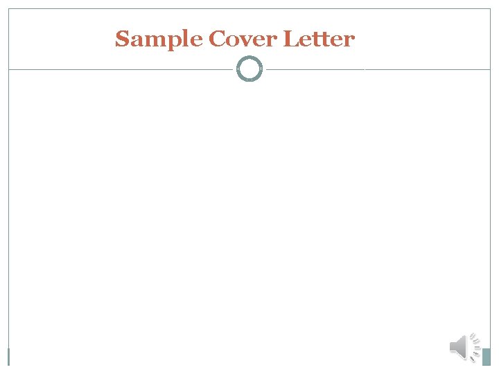 Sample Cover Letter 