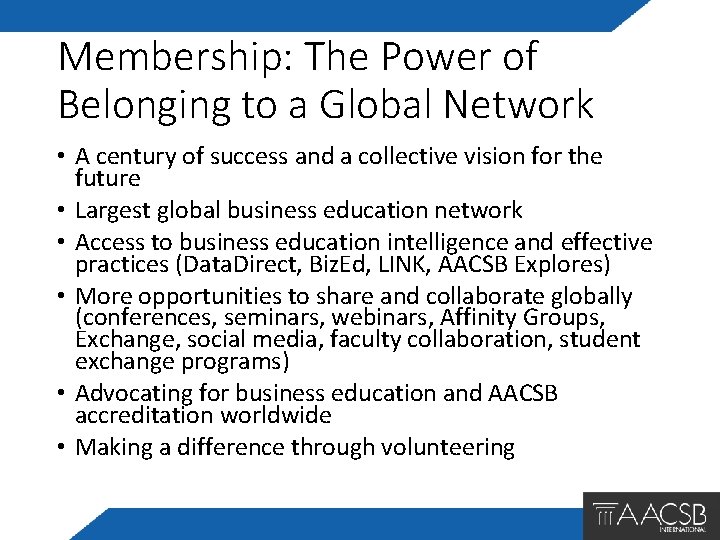 Membership: The Power of Belonging to a Global Network • A century of success