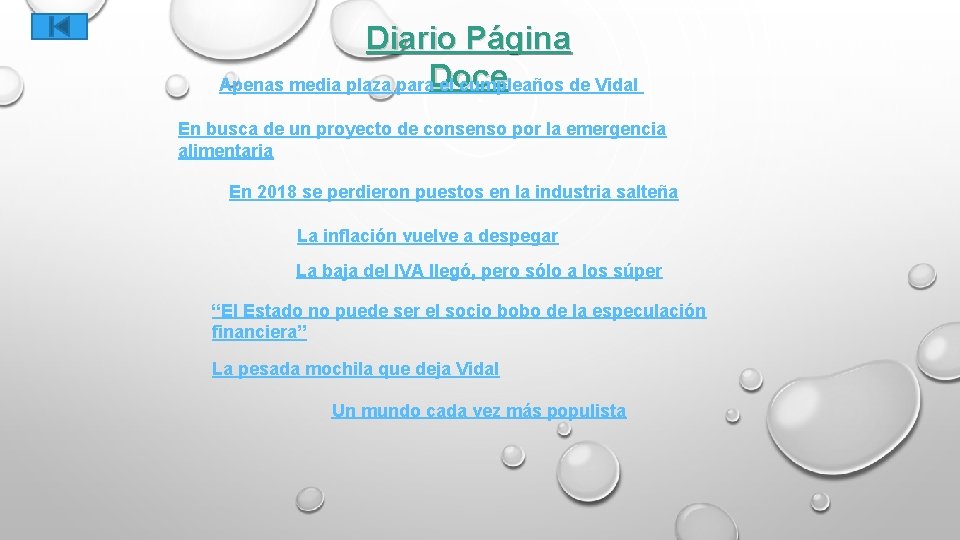 Diario Página Apenas media plaza para. Doce el cumpleaños de Vidal En busca de