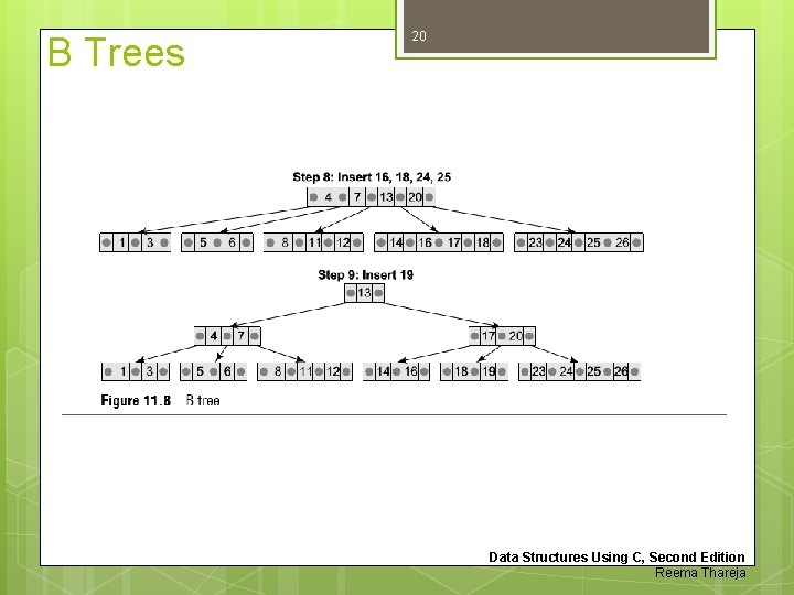 B Trees 20 Data Structures Using C, Second Edition Reema Thareja B Trees 20 Data Structures Using C, Second Edition Reema Thareja
