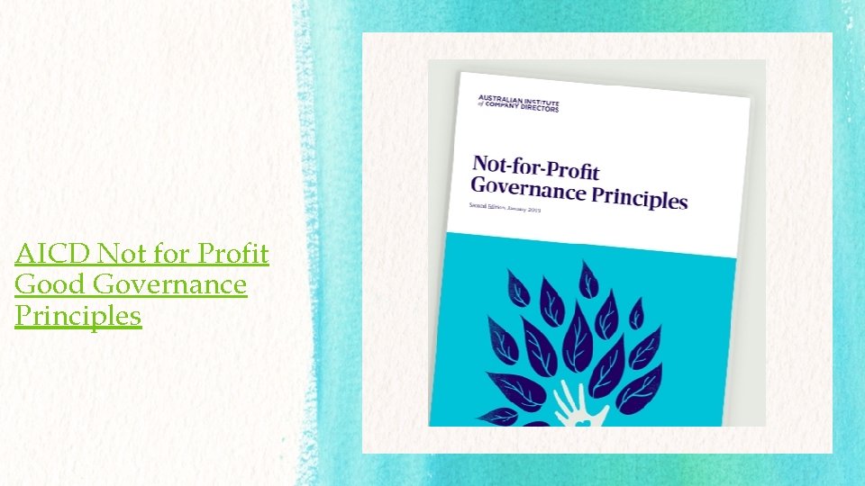 AICD Not for Profit Good Governance Principles 
