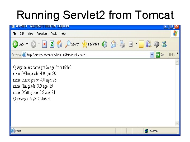 Running Servlet 2 from Tomcat 