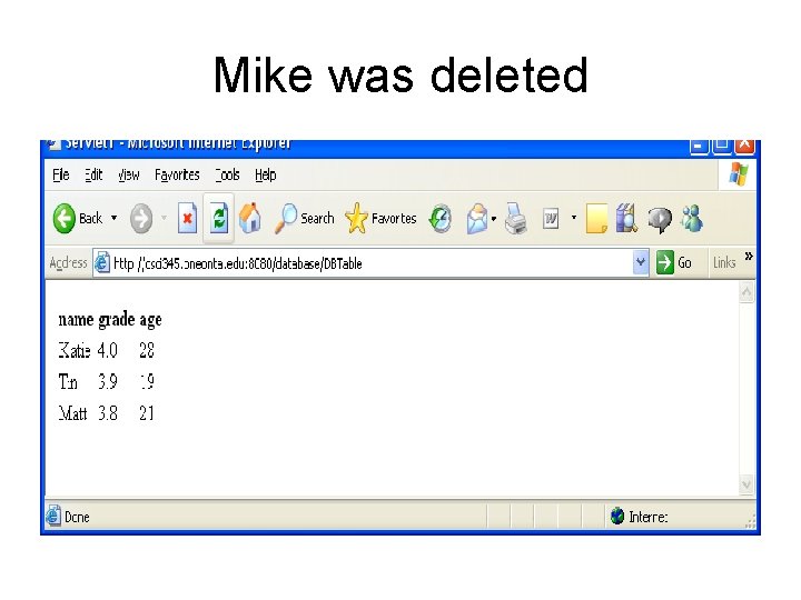 Mike was deleted 