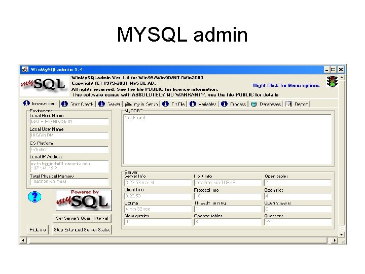 MYSQL admin 