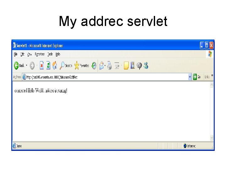 My addrec servlet 