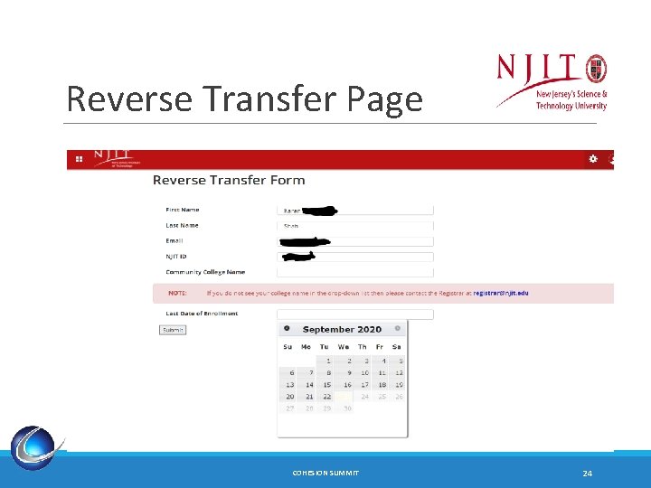 Reverse Transfer Page COHESION SUMMIT 24 